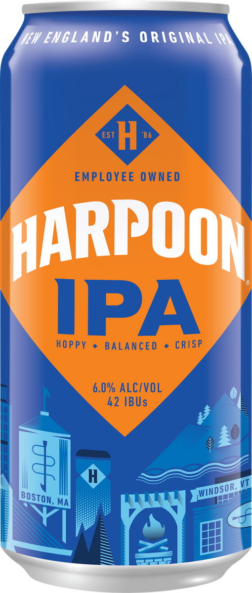 HARPOON IPA (LATA) 16 OZ - Cebada Malteada