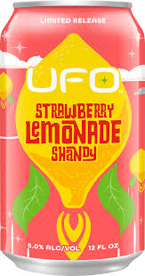 UFO BEER STRAWBERRY LEMONADE SHANDY (LATA) 12 OZ - Cebada Malteada